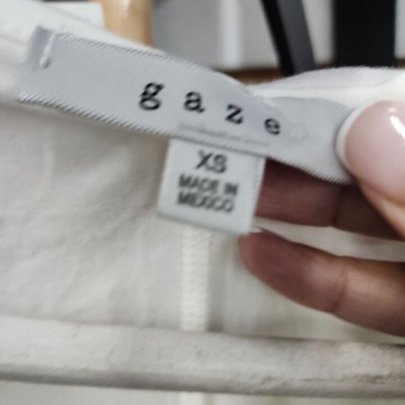 NWT GAZE WOMEN'S TWISTED FRONT 3/4 DOLMAN SLEEVE STRETCH BLOUSE XS - Picture 4 of 6